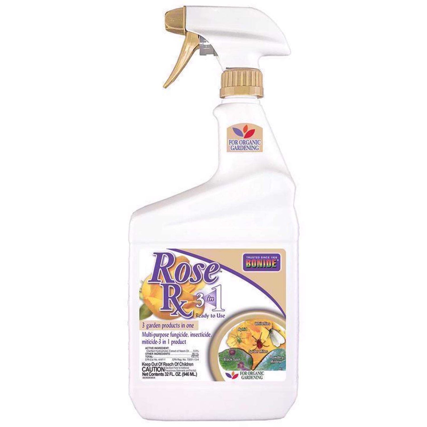 Bonide Rose Rx 3-in-1 RTU Organic Insect & Disease Control
